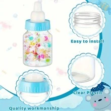 12 Bonbonflaschen – Plastikgeschenke für Babypartys, Behälter in Form einer Mini-Milchflasche für Süßigkeiten, Leckereien und Partygeschenke für Babypartys und Familiendekorationen - Verschiedenfarbig - Übersicht 6