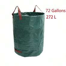Heavy Duty Garden Waste Bags, 272L/72 Gallons, Green Garbage Bags, Reusable, Garden Leaf Garbage Bags, Garden Cleaning Tools, Campus Garbage Cleaning Bags, Back To School Supplies