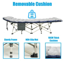 Camping Bed / Camping Cot For Adults, Portable & Foldable Folding Cot Bed With 4" Cozy Mattress, Easy-To-Carry, Heavy Duty Travel Bed For Camp, Tent, Outdoor & Indoor