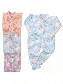 Children's SOFT Pajama Jumpsuit With Winter Print - 查看 4