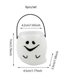 Bộ 6 xô nhựa mini hình bí ngô Halloween có tay cầm, xô Trick or Treat Halloween họa tiết vạc, ma và đầu lâu, phù hợp làm quà tặng tiệc Halloween và trang trí Ngày Lễ Người Chết - Nhiều màu - Xem 15