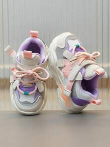 Rutschfeste Sportschuhe mit weicher Sohle für Kleinkind Mädchen, modische Segeltuch Sneaker, atmungsaktive Mesh Schuhe für Babys, lässige, Schuhe