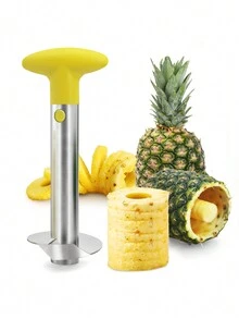 1pc Pineapple Corer [Upgraded, Reinforced, Thicker Blade] Pineapple Core Remover, Stainless Steel Pineapple Core Remover Kitchen Tool, With Sharp Blade, For Slicing Fruit Rings, Yellow Stainless Steel Pineapple Knife, Pineapple Peeler, Pineapple Core Separator, Pineapple Slicer - Multicolor - View 10