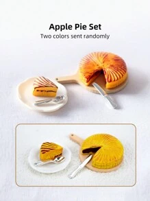 1 pieza 1:12 Pastel de manzana y té de burbujas de miniatura para casa de muñecas, prop de fotografía, decoración de paisaje micro