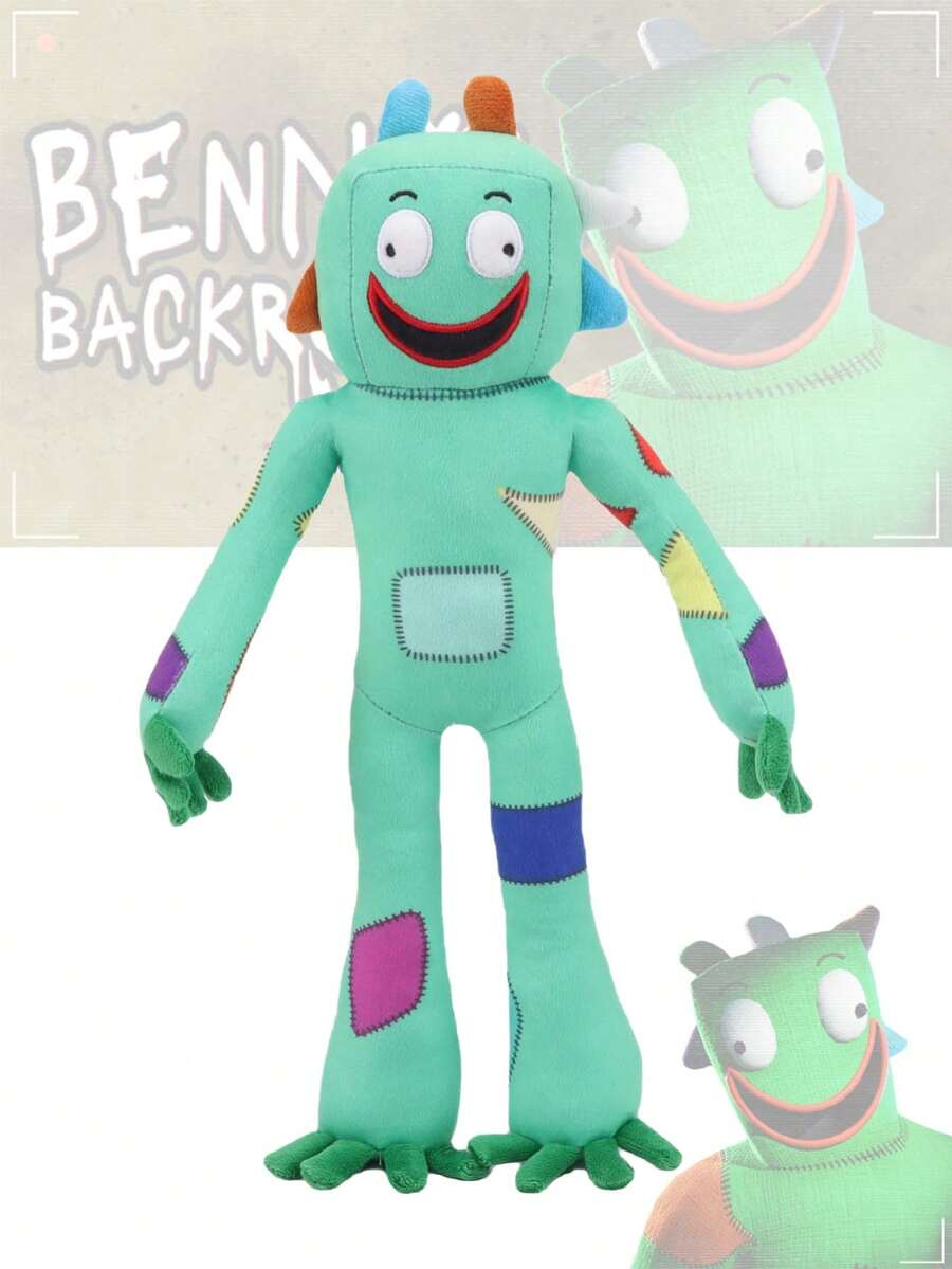 35 厘米/13.77 英寸 Bennys Backrooms 毛绒玩具绿色方头怪物毛绒玩具儿童生日派对家居女孩房间装饰创意礼物圣诞节万圣节感恩节万圣节装饰 - 綠色 - 查看 1