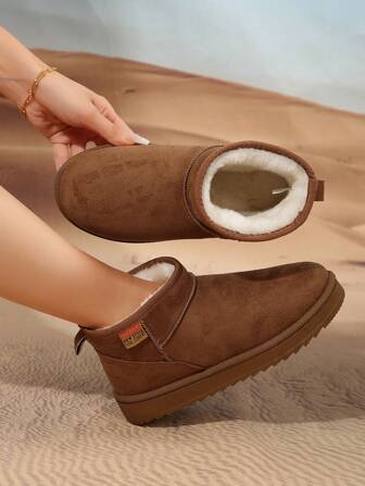 2025 Winter Short Snow Boots, Multi-Color, Thick & Warm, Anti-Slip Boots,Fur Boots