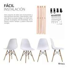 Adir Set De 4 Sillas Eames Modernas Minimalistas - Blanco - Ver 6