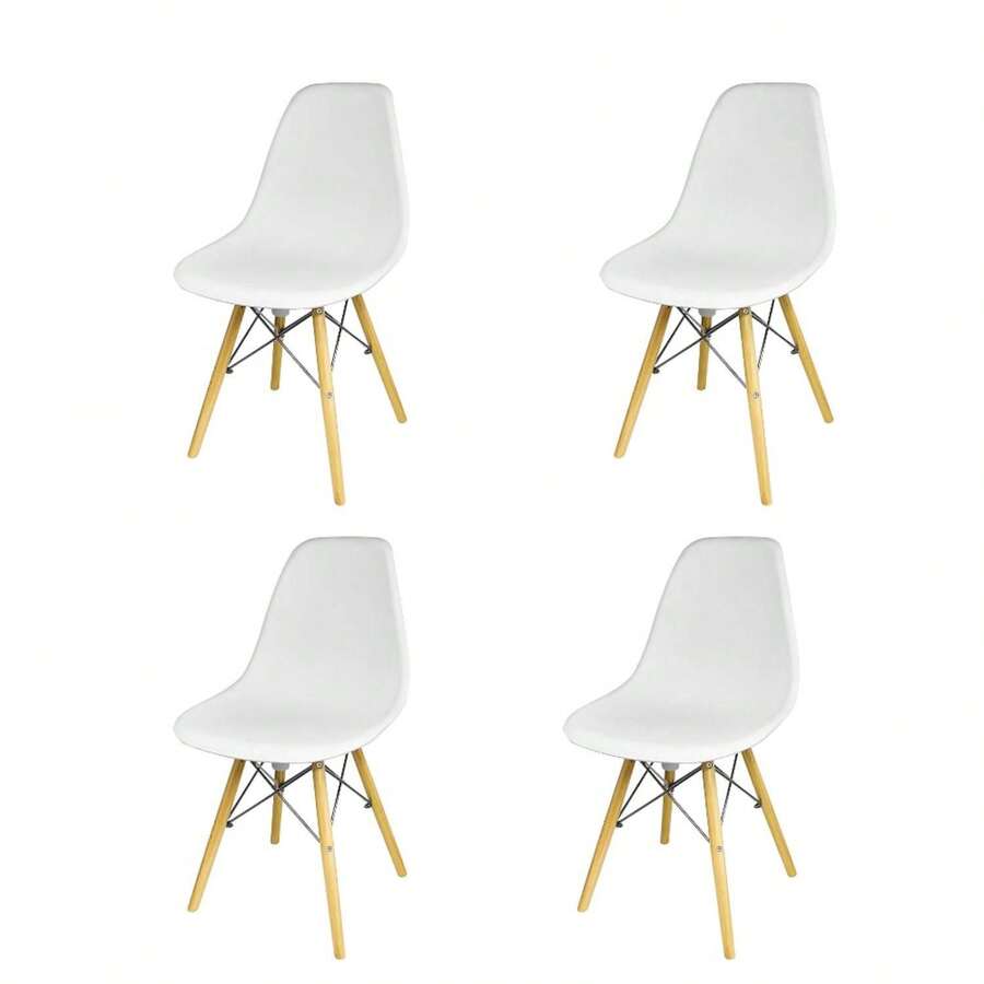 Adir Set De 4 Sillas Eames Modernas Minimalistas - Blanco - Ver 1