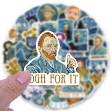 40 件梵高艺术画贴纸包 | 乙烯基美学贴纸，适用于剪贴簿、日记、笔记本电脑、保险杠、滑板、水瓶、电脑、手机、卡通、安全帽、汽车贴纸