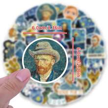 40 件梵高艺术画贴纸包 | 乙烯基美学贴纸，适用于剪贴簿、日记、笔记本电脑、保险杠、滑板、水瓶、电脑、手机、卡通、安全帽、汽车贴纸