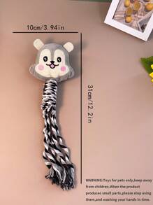 1 pièce Jouet à mâcher en forme d'écureuil en peluche douce avec corde, jouet de dentition interactif pour chiot