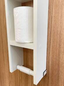 Nicho para banheiro com porta papel higiênico mdf cor branca
