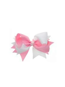 2Pcs 5 Inch Girl Hair Bow Fashionable Children Hair Bows With Clips For Festivals Party Gift - Pink - View 5
