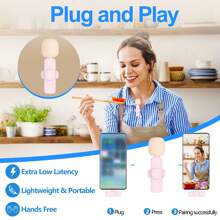 New Product In Portable Mini  Microphone K9 Dual Lavaliere Mic Wireless Microphone For Mobile Phone - ZSK-k9 Pink - View 10