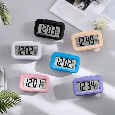 1pc Student Alarm Clock, Mini Digital Electronic Desk Clock, Smart LED Display With Temperature, Calendar, Kitchen Timer,Home Decor ,Room Decor Gifts Birthday Graduation Digital Clock Bedroom Decor Dormitory Decor Back To School School Decor School Surprise School Supplies