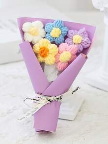 Hand-Woven DIY Flower Bouquet Faux Flowers Home Decor Gift For Party Supplies Mother's Day - Multicolor - View 6
