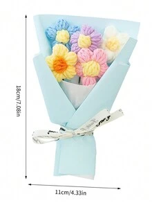 Hand-Woven DIY Flower Bouquet Faux Flowers Home Decor Gift For Party Supplies Mother's Day - Multicolor - View 8