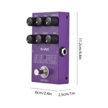 M-VAVE Delay Guitar Effect Pedal, Knob Control, Metal Casing, 6.35mm Input/Output, 9V DC/Type-C Dual Power Supply, ELEMENTAL Delay