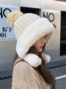 1 buc Noua Modă Coreeană de înaltă calitate Personalizată Japoneză Fleece Groasă Mare Circumferință Drăguț Iarnă Caldă Protecție Urechi Beanie Hat - Caciula de lana - Vizualizare 4