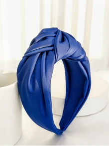 1 pezzo Fascia per capelli di nuova europea e americana con texture INS, nastro di raso, accessorio per capelli, cerchietto ampio annodato, ideale per uscire, feste, accessori per capelli