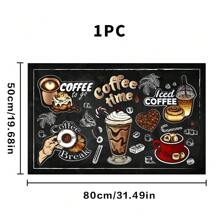 1 Stück Untersetzer für Kaffeemaschine, handbemalter Kaffeemuster Quadrat-Untersetzer, geeignet für Café, Restaurant Theken Dekoration - Verschiedenfarbig - Übersicht 13