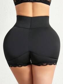 1 pieza Pantalones cortos moldeadores de cintura alta para mujer con almohadillas extraíbles para el trasero, control del abdomen, levantador de glúteos