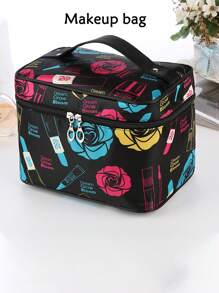 1pc Portable Cosmetic Organizer Bag - Navy Blue Large Capacity Multi-Function Storage Bag, Ideal For Beach, Travel & Accessory, Cosmetic Pouch, Toiletry Bag, Makeup Bag, Travel Essential - Multicolor - View 13