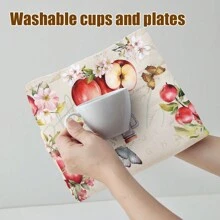 2 pièces Set de torchons à vaisselle avec imprimé de pomme et de fruits à l'aquarelle, chiffons de cuisine micro-fibres absorbants, chiffons de vaisselle de décoration de ferme pour Noël, cadeaux de pendaison de crémaillère