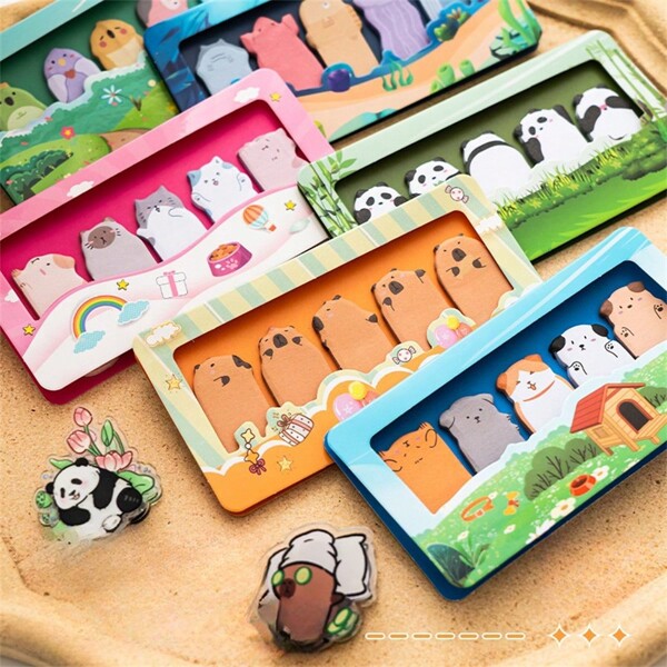 150pcs/Pack Animal Theme Cute Shaped Memo Sticky Notes,School Supplies,Back To School