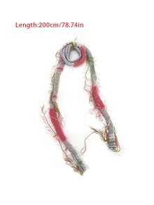 1 Pc Niche Broken Retro Mixed Color Bright Silk Scarf Scarf Neck, Female Slender Shape Dark Wind Jk Fringe Scarf