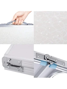 Mesa de Camping de Aluminio, Mesa Plegable portátil, Altura Ajustable, Liviana para Picnic al Aire Libre, Playa, Mesa de Comedor Interior, Banco de Trabajo de Cocina, Blanco - Blanco - Ver 7