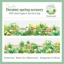 1 Roll Shell Design Romantic Garden Fence Decorative Washi Tape For Scrapbooking DIY - Multicolor - View 11