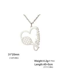 A Stainless Steel Necklace Love Tennis Racket Custom Name Personalized Pendant Necklace Fashion Jewelry Gift For Tennis Lovers For Men And Women