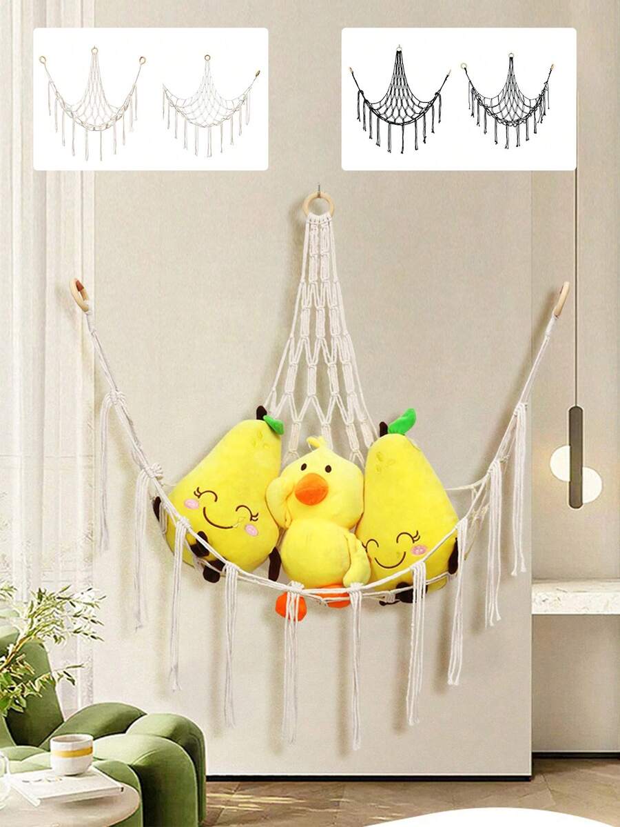1Pc Plush Animal Net Or Hammock, Toy Hammock, Plush Animal Storage Corner Hanging Net Rack, Net Hammock Plush Toy Hanging Storage Hanging Net For Bedroom - Multicolor - View 1