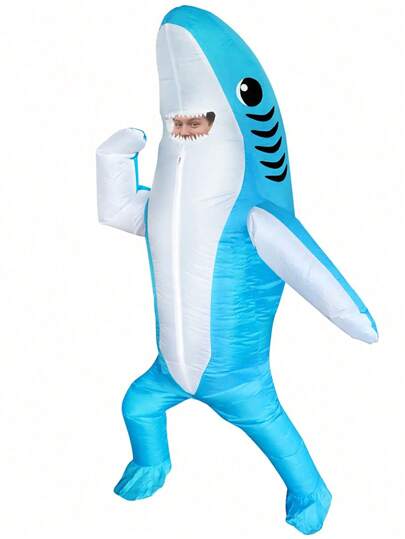1pc Adult Blue Sharks Inflatable Costumes Christmas Anime Cosplay Costume Seafish Shark Mascot Fancy Party Role Play Disfraz Halloween