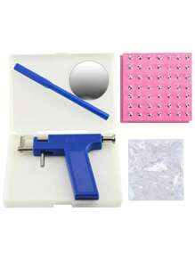 Professional Ear Piercing Gun Tool Set 98pcs Ear Studs Steel Ear Nose Navel Body Piercing Gun Unit Tool Kit Pierce Tool - 1 Blue Gun + 98 Matching Earrings - View 2