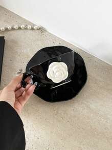 1pc 350ml High-End Camellia Ceramic Mug, Exquisite Design Tea Cup For Afternoon Tea Or Coffee, Gift Or Souvenir Back To School