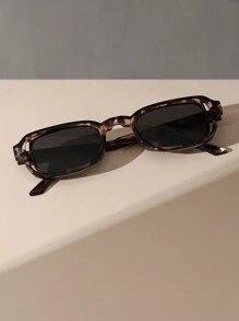 1 Pair Vintage Chic Retro Cat Eye Glasses For Women, Suitable For Daily Life, Street Style, Music Festivals, Dance Parties, Beach, Etc. Leopard Print Pattern, Suitable For Summer Beach Vacation, Outdoor Activities, Travel, Back To School, College Style, Campus Style And More. - 深灰色 - 查看 3