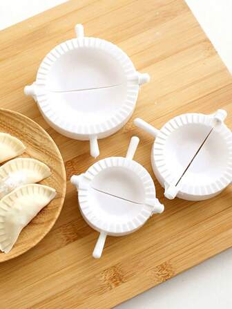 1 件饺子模具，手动饺子机，白色塑料饺子机模具，制作馅饼、饺子、馄饨等，大型简易饺子压榨机，迷你馅饼和饺子的塑料大切刀模具，压制馄饨面团糕点馅饼饺子机，模具工具，简易友好的饺子模具