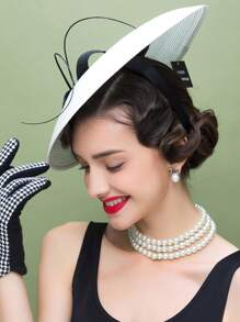 HIMESPORT Eleganter Fascinator Hut | Hochzeits Derby Cocktail Stroh Breitrand | Vintage Kirche Teefeier für Damen | Sommer Strand Brautmutter