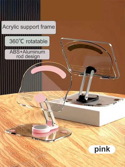 Rotatable Phone Stand, Dual-Fold Phone Holder, Fully Adjustable Foldable Desktop Phone Stand Base, Tablet Stand, Suitable For Desk, Thickened Base, Stable Adjustable Stand, Foldable, Home/Office Desk Accessory, Compatible With IPad Pro 12.9