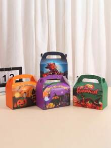 1 Buah Kotak Kertas Portabel Halloween Hari Orang Mati untuk Kemasan Kue Mousse, Kotak Hadiah Permen dan Camilan, Kotak Hadiah Pesta - MultiWarna - View 1