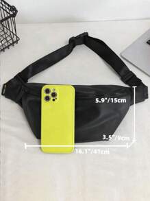 conk lab Men All-Match Fanny Pack Sling Purse Leather Bag Solid Color For Business Office Water-Proof Anti Theft Chest Bag Crossbody Bag Sling Bag Gifts PU Leather Summer Freshman Black Bag Hiking Hiking Student Large Capacity Multi-Functional Outdoor Portable Gifts Vacation Vintage Funny Gifts Travel Gifts Chest Bag Gifts Travel Essentials Retro Bag Holiday Essentials Bag For Men Bags Men Winter Back To School Vintage Belt Gift Bag Pack Belt Bag Waist Bag Spring Vintage Bags School Supplies - Black - View 6