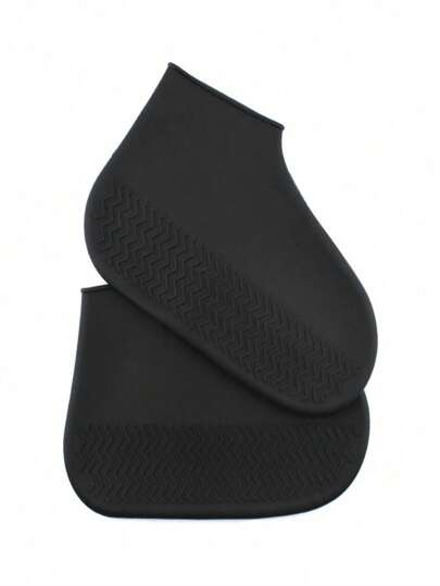 2pcs High Elasticity Silicone Waterproof Shoe Covers, Outdoor Sports Rain Boots For Kids & Adults, Back To School Supplies Summer Cooling,Beach,Travel