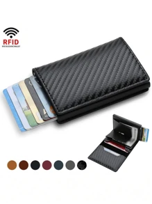 1 Billetera con soporte RFID y metal para tarjetas de crédito y efectivo, adecuado como regalo para el Día del Padre y cumpleaños, útiles escolares, regalos para maestros y de regreso a la escuela. Adecuado como regalo de verano casual al aire libre, atletismo, vacaciones, graduación o accesorios de vestir de cumpleaños