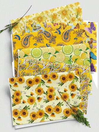 1 pieza Tela ligera y suave de poliéster mezclado de 110 g/m² de la serie amarilla, adecuada para manualidades, como manteles, colgaduras, prendas, bolsas, fundas antipolvo y cojines