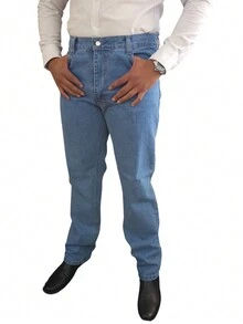 World JSM Silver Denim Jeans Fabric 14 Ounces Thick Mundo Silver - 青碧色 - 查看 2