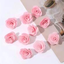 10 件粉色玫瑰花浪漫发夹，适合日常佩戴、生日派对、装饰配饰、粉色配饰情人节情人爪夹发夹发夹、学校用品、大学、粉色发夹、可爱配饰 - 粉色 - 查看 10