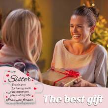 Happy New Year Gift For Sister, 1pc-Love You Gift For Sister, Transparent Block Puzzle Acrylic Plaque, Birthday Gift For Sister, Thank You Gift For Sister, Christmas Gift For Sister, To My Love Gift For Sister, Best Heartwarming Gift For Sister, Creative Esthetic Gifts For Home Room Office Decoration, Desk Ornament, Memorial Gift, Ideal Delicate Gifts, Art Craft Ornament Gift, Housewarming Gift, Freestanding Acrylic Keepsake Gift, Appreciation Gifts, Desk Decoration Sign/Plaque