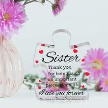Happy New Year Gift For Sister, 1pc-Love You Gift For Sister, Transparent Block Puzzle Acrylic Plaque, Birthday Gift For Sister, Thank You Gift For Sister, Christmas Gift For Sister, To My Love Gift For Sister, Best Heartwarming Gift For Sister, Creative Esthetic Gifts For Home Room Office Decoration, Desk Ornament, Memorial Gift, Ideal Delicate Gifts, Art Craft Ornament Gift, Housewarming Gift, Freestanding Acrylic Keepsake Gift, Appreciation Gifts, Desk Decoration Sign/Plaque